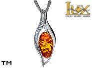 Jewellery SILVER sterling pendant.  Stone: amber. TAG: ; name: P-A53; weight: 1.65g.