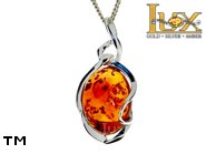 Jewellery SILVER sterling pendant.  Stone: amber. TAG: ; name: P-A54; weight: 3.1g.