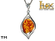 Jewellery SILVER sterling pendant.  Stone: amber. TAG: unique; name: P-A61; weight: 4.3g.