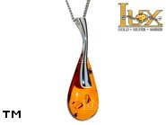 Jewellery SILVER sterling pendant.  Stone: amber. TAG: ; name: P-A63; weight: 3.5g.