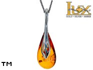 Jewellery SILVER sterling pendant.  Stone: amber. TAG: ; name: P-A64; weight: 3.6g.