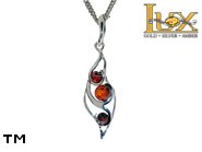 Jewellery SILVER sterling pendant.  Stone: amber. TAG: nature; name: P-A66; weight: 1.8g.