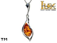 Jewellery SILVER sterling pendant.  Stone: amber. TAG: ; name: P-A68; weight: 2.3g.