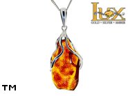 Jewellery SILVER sterling pendant.  Stone: amber. TAG: nature, unique; name: P-A69; weight: 4.7g.