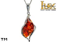 Jewellery SILVER sterling pendant.  Stone: amber. TAG: ; name: P-A70; weight: 5.2g.