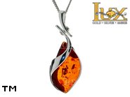 Jewellery SILVER sterling pendant.  Stone: amber. TAG: ; name: P-A72; weight: 4.4g.