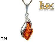 Jewellery SILVER sterling pendant.  Stone: amber. TAG: ; name: P-A73; weight: 2.3g.