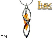 Jewellery SILVER sterling pendant.  Stone: amber. TAG: ; name: P-A76-1; weight: 2.3g.