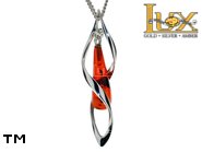Jewellery SILVER sterling pendant.  Stone: amber. TAG: ; name: P-A76-2; weight: 2.4g.