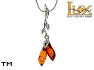Jewellery SILVER sterling pendant.  Stone: amber. TAG: nature, modern; name: P-A77; weight: 2.4g.