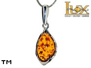 Jewellery SILVER sterling pendant.  Stone: amber. TAG: ; name: P-A78; weight: 1.7g.