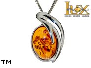 Jewellery SILVER sterling pendant.  Stone: amber. TAG: ; name: P-B06; weight: 1.8g.