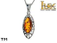 Jewellery SILVER sterling pendant.  Stone: amber. TAG: ; name: P-B96; weight: 2.6g.