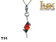 Jewellery SILVER sterling pendant.  Stone: amber. TAG: ; name: P-C19; weight: 1.4g.