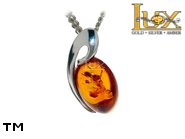 Jewellery SILVER sterling pendant.  Stone: amber. TAG: ; name: P-C22; weight: 1g.