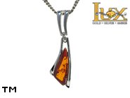 Jewellery SILVER sterling pendant.  Stone: amber. TAG: modern; name: P-C38; weight: 1.6g.