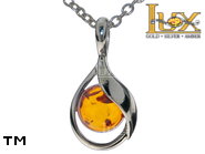 Jewellery SILVER sterling pendant.  Stone: amber. TAG: ; name: P-C89; weight: 1.5g.