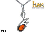 Jewellery SILVER sterling pendant.  Stone: amber. TAG: animals; name: P-D05; weight: 1.5g.