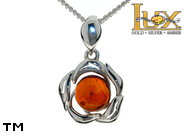 Jewellery SILVER sterling pendant.  Stone: amber. TAG: nature; name: P-D06; weight: 1.4g.