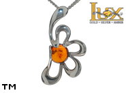 Jewellery SILVER sterling pendant.  Stone: amber. TAG: ; name: P-D08; weight: 2.1g.