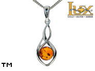 Jewellery SILVER sterling pendant.  Stone: amber. TAG: clasic; name: P-D16; weight: 1.7g.