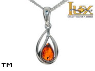 Jewellery SILVER sterling pendant.  Stone: amber. TAG: ; name: P-D30-2; weight: 1.3g.
