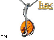Jewellery SILVER sterling pendant.  Stone: amber. TAG: ; name: P-D37; weight: 1.6g.
