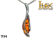 Jewellery SILVER sterling pendant.  Stone: amber. TAG: modern, clasic; name: P-D44; weight: 1.7g.