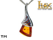 Jewellery SILVER sterling pendant.  Stone: amber. TAG: modern; name: P-D59; weight: 1.8g.