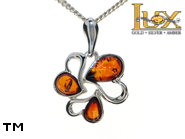 Jewellery SILVER sterling pendant.  Stone: amber. Hearts. TAG: hearts; name: P-D76; weight: 2g.