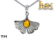 Jewellery SILVER sterling pendant.  Stone: amber. TAG: nature; name: P-E63-2; weight: 1.5g.