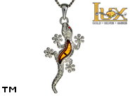 Jewellery SILVER sterling pendant.  Stone: amber. Beautiful silver pendant in the shape of a lizard with zircon eyes and amber on the back. TAG: nature, animals; name: P-H54; weight: 3g.