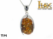 Jewellery SILVER sterling pendant.  Stone: amber. TAG: unique; name: PU-06C; weight: 7.4g.