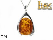Jewellery SILVER sterling pendant.  Stone: amber. TAG: unique; name: PU-06E; weight: 11.4g.