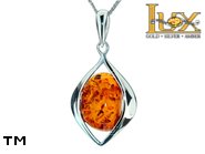 Jewellery SILVER sterling pendant.  Stone: amber. TAG: unique; name: PU-06F; weight: 7.5g.