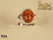 Jewellery SILVER sterling ring.  Stone: amber. TAG: clasic; name: R-001-4; weight: 2.5g.