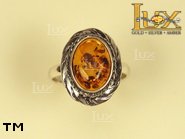Jewellery SILVER sterling ring.  Stone: amber. TAG: clasic; name: R-003-1; weight: 4.6g.