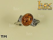 Jewellery SILVER sterling ring.  Stone: amber. TAG: ; name: R-004; weight: 2.1g.