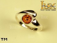 Jewellery SILVER sterling ring.  Stone: amber. TAG: ; name: R-005; weight: 2.1g.