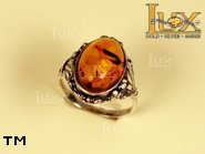 Jewellery SILVER sterling ring.  Stone: amber. TAG: ; name: R-009; weight: 3.4g.