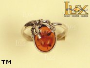 Jewellery SILVER sterling ring.  Stone: amber. TAG: nature; name: R-013; weight: 2.4g.
