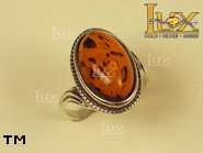 Jewellery SILVER sterling ring.  Stone: amber. TAG: ; name: R-014-1; weight: 3.3g.