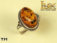 Jewellery SILVER sterling ring.  Stone: amber. TAG: ; name: R-014-2; weight: 3.3g.