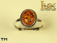 Jewellery SILVER sterling ring.  Stone: amber. TAG: ; name: R-014-3; weight: 2.2g.