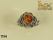 Jewellery SILVER sterling ring.  Stone: amber. TAG: ; name: R-031; weight: 3.3g.