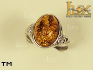 Jewellery SILVER sterling ring.  Stone: amber. TAG: ; name: R-040; weight: 3.1g.