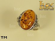 Jewellery SILVER sterling ring.  Stone: amber. TAG: ; name: R-046; weight: 3.8g.