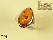 Jewellery SILVER sterling ring.  Stone: amber. TAG: ; name: R-049; weight: 3.1g.