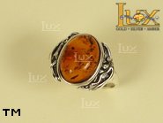 Jewellery SILVER sterling ring.  Stone: amber. TAG: ; name: R-089; weight: 4.1g.