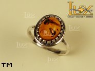 Jewellery SILVER sterling ring.  Stone: amber. TAG: ; name: R-099; weight: 2.5g.